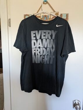 Nike Men's Black Graphic 'Every Damn Friday Night' T-Shirt